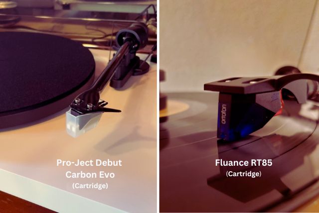 Comparison of the cartridges on the two turntables