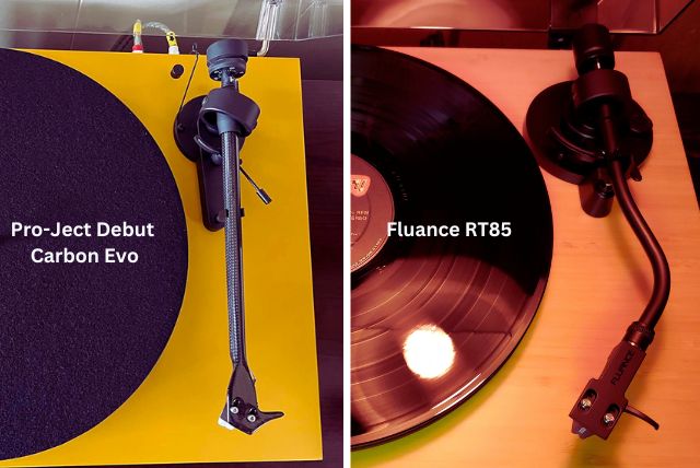 Comparison of the tonearms on the two turntables