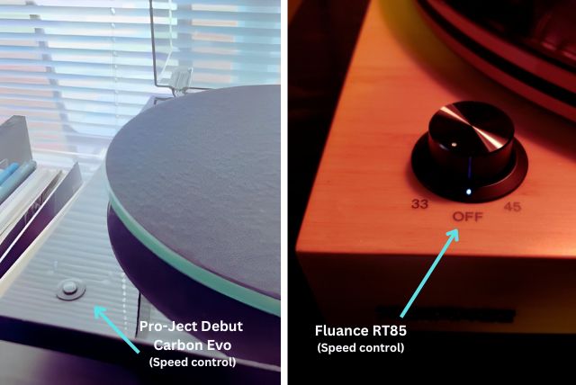 Speed comparison of both turntables