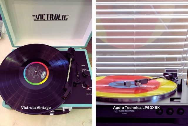 Comparison of sound quality of Audio Technica and victrola