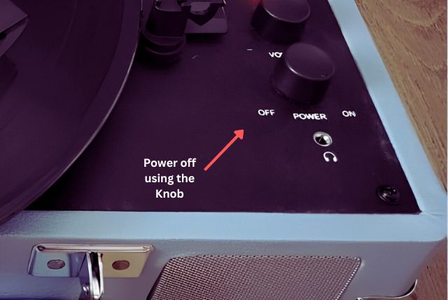 Power off using the Knob