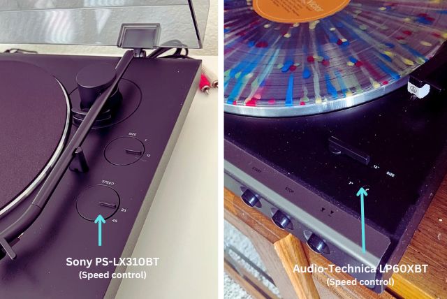 Sony PS-LX310BT vs Audio-Technica LP60XBT Speed control option