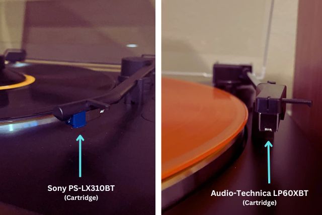 Cartridge comparison of sony and AT turntable