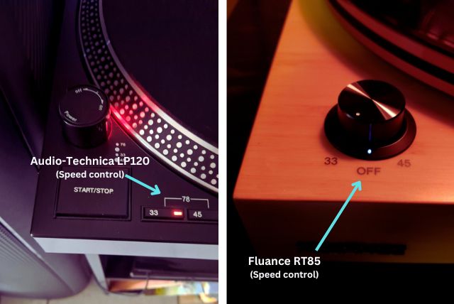 Fluance vs Audio Technica speed control settings